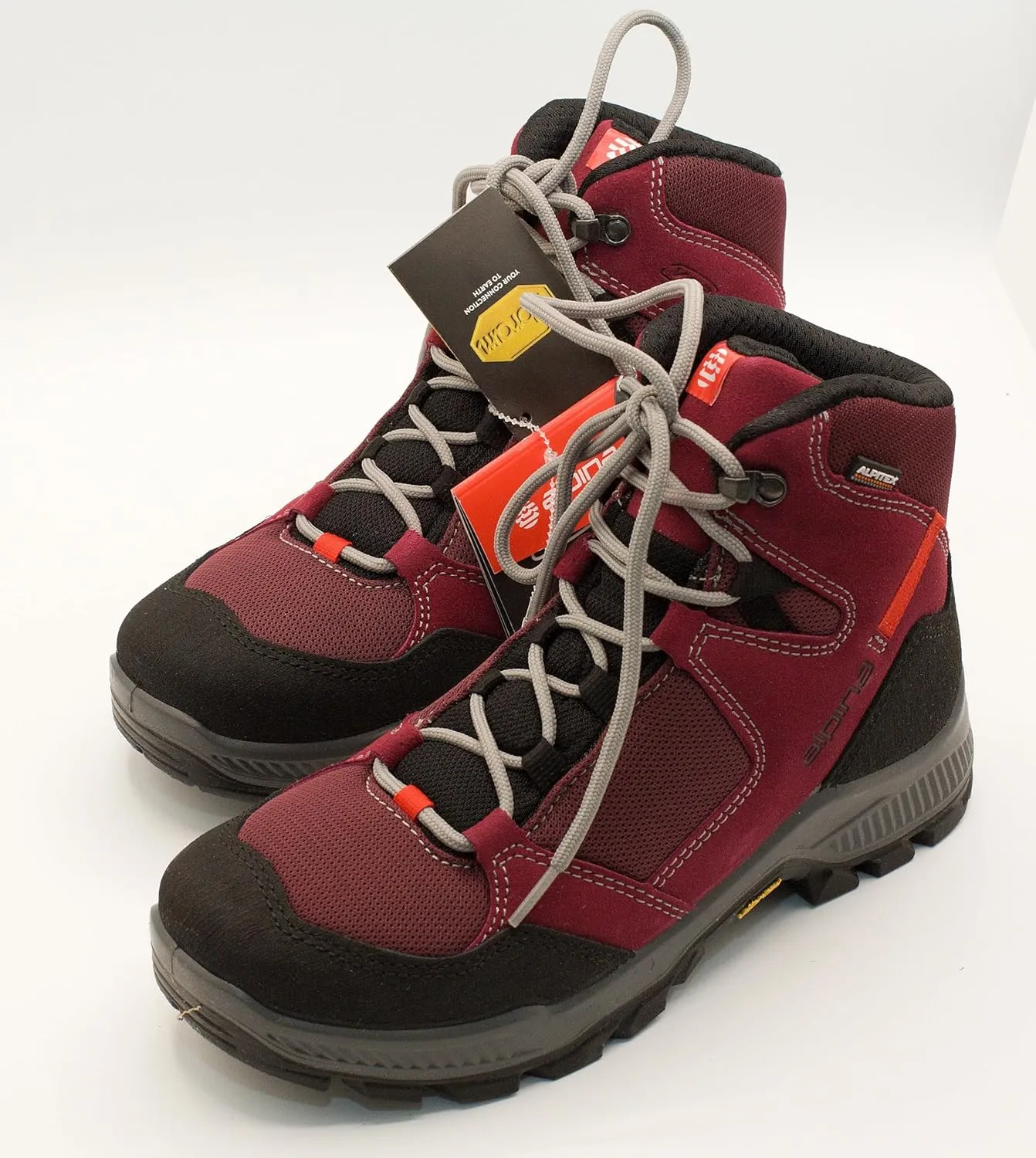 Alpina IRIN Premium Women's Boots - Ankle High Waterproof Shoes with Breathable Membrane and Slip Resistant Vibram Sole Leather and Fiber Upper Made in Europe