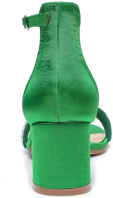 Amoji Women's 2.5 Inch Low Heel Ankle Strap Dressy Sandals 301