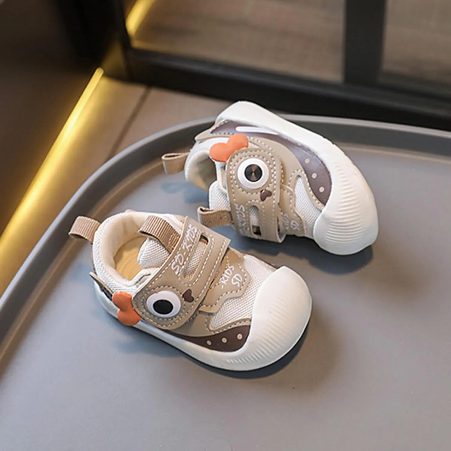 𝗖artoon Dinosaur Sneaker for Toddler Baby Girls Boys First Walking Shoes Mesh Breathable Non Slip Open Toe Shoes