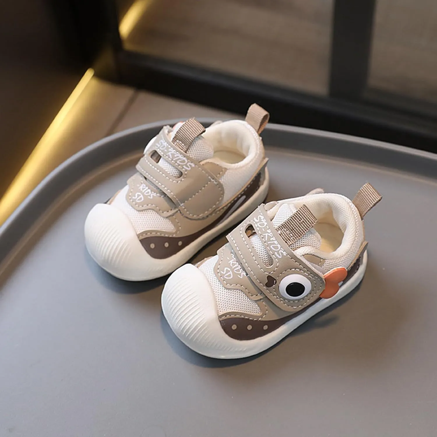 𝗖artoon Dinosaur Sneaker for Toddler Baby Girls Boys First Walking Shoes Mesh Breathable Non Slip Open Toe Shoes