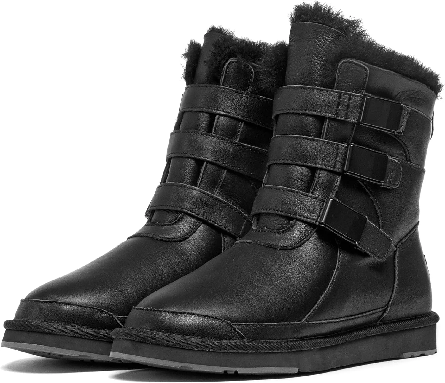 AUMU Women Three Velcro warm Thickened Leisure Weigher Shoes Snow Boots