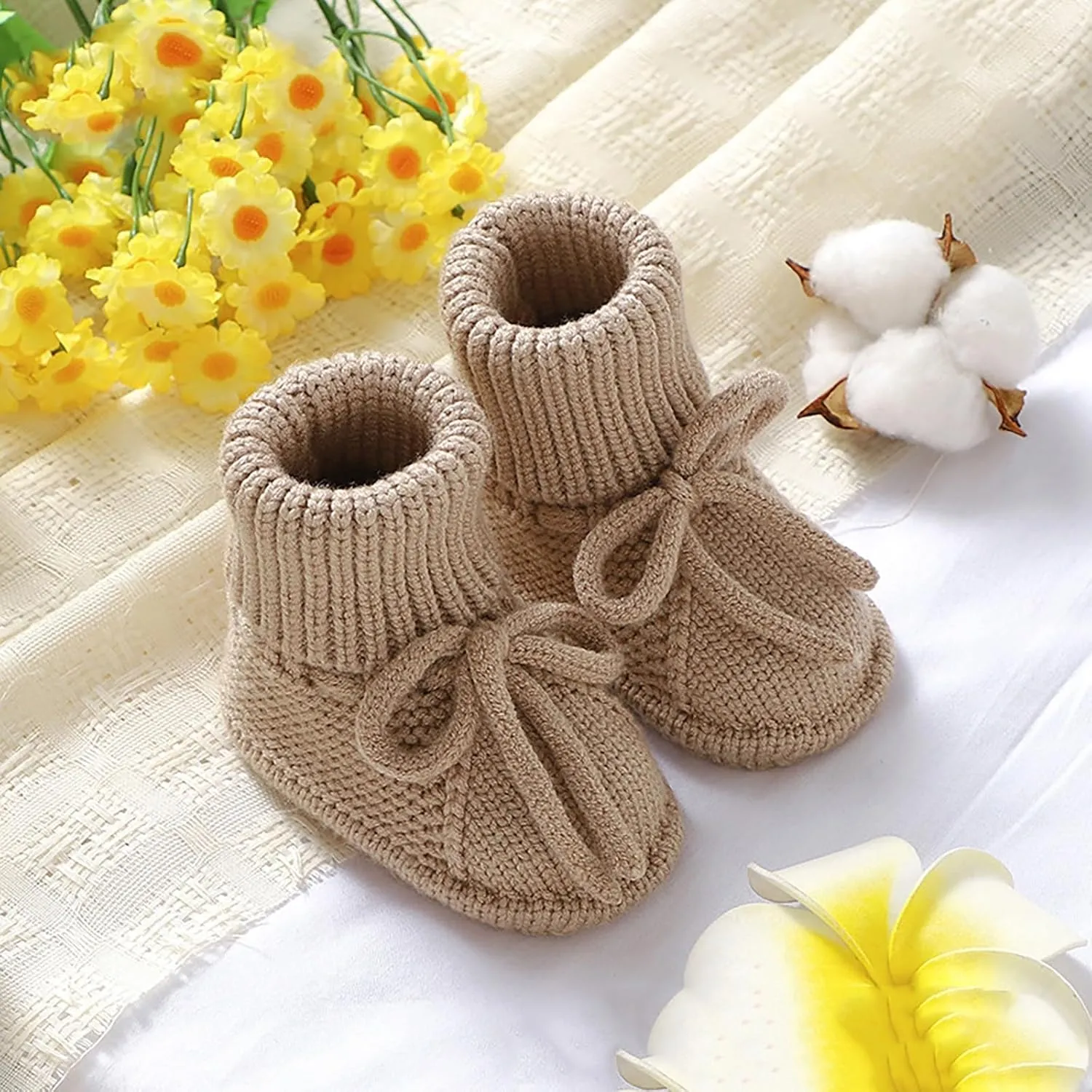 Baby Booties Newborn Sock Boots Hand Knitting Crochet Infant Boy Girl Cozy Shoes Indoor Breathable Walking Shoes