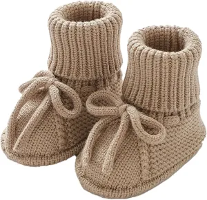 Baby Booties Newborn Sock Boots Hand Knitting Crochet Infant Boy Girl Cozy Shoes Indoor Breathable Walking Shoes