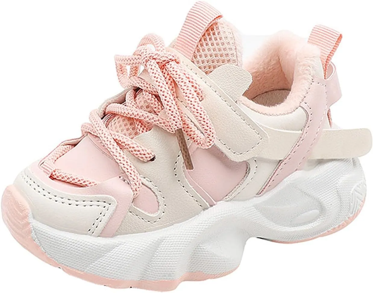 Baby Boys Girls Breathable Casual Sneakers Outdoor Sports Lace-Up Chunky Platform Running Tennis Shoes for Kids