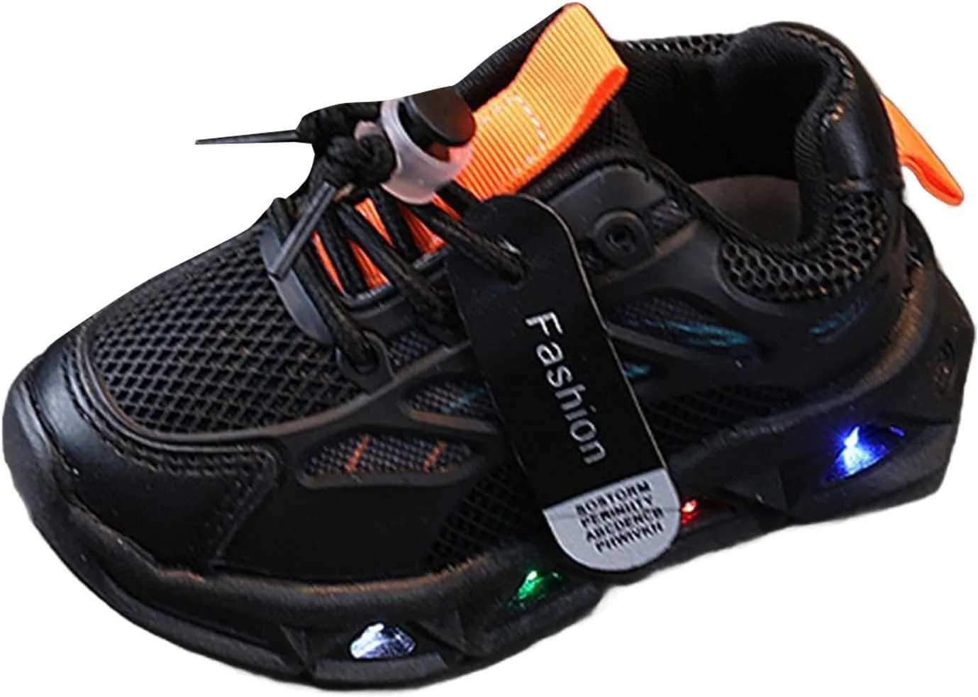 Baby Infant Leather Mesh Lights up Sneakers Lace Breathable First Walking Sport Shoes Toddler Non Slip Casual Sneakers