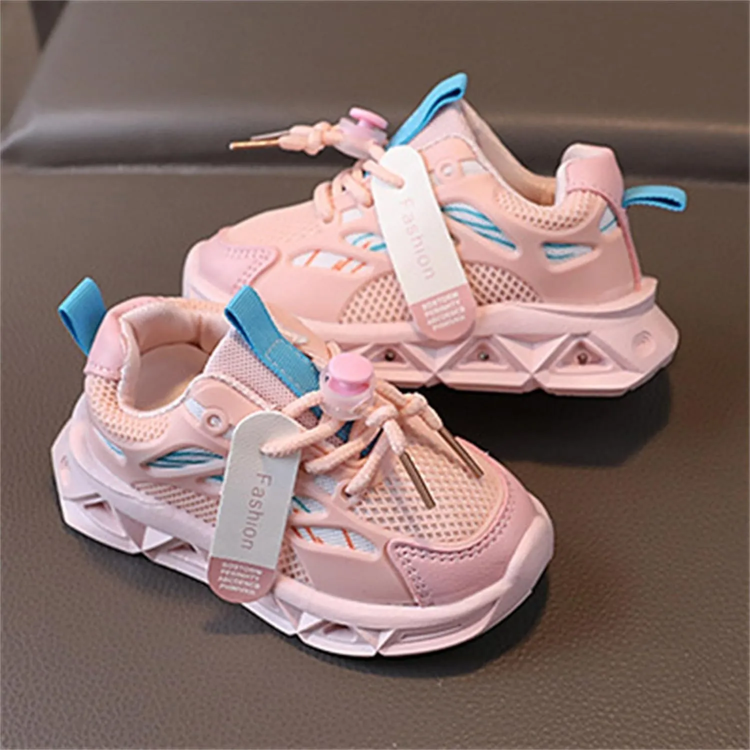Baby Infant Leather Mesh Lights up Sneakers Lace Breathable First Walking Sport Shoes Toddler Non Slip Casual Sneakers