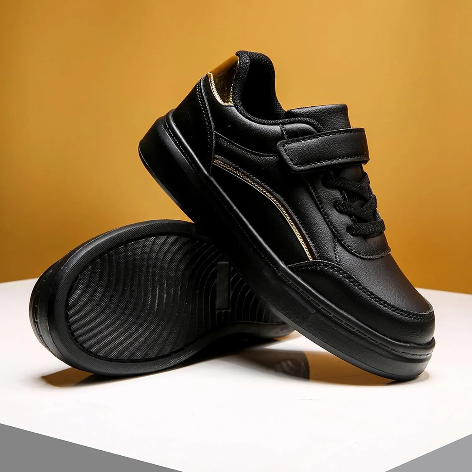 Baby Unisex-Child Leather Lightweight Breathable Knit Athletic Running Sneakers for Kids Shoes for Boys Girls