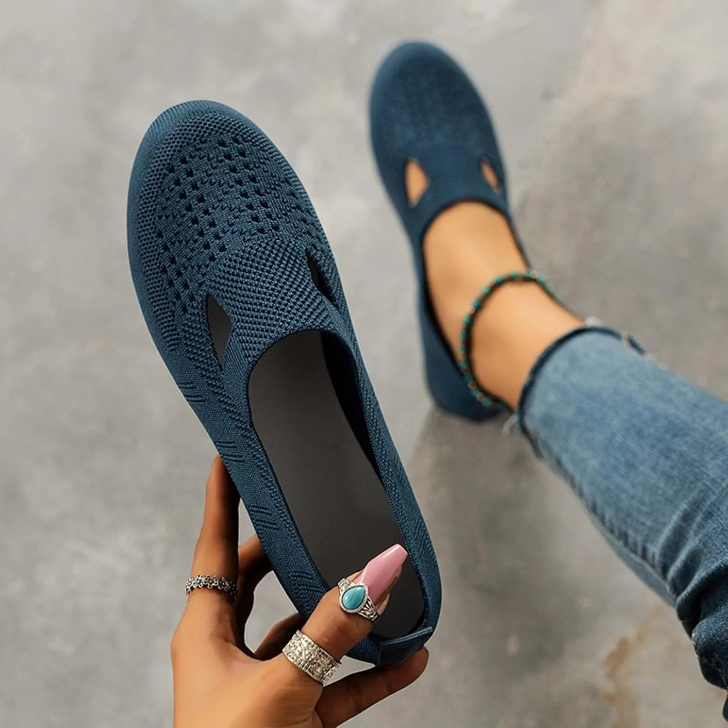 Black Orthopedic Shoes for Women Casual Slip on Sneakers Shoe Woven Arch Support Breathable Soft Sole Sports Footwear