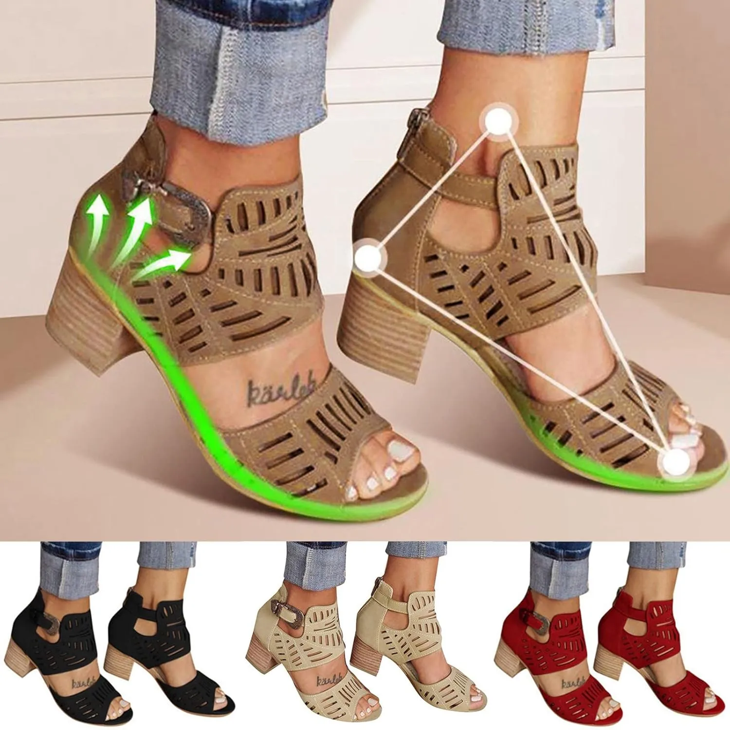 Black Sandals Women Wedge, Sandals Women Rhinestones Comfy Ankle Sandal Bling Hollow Out Shoes Summer Sandals