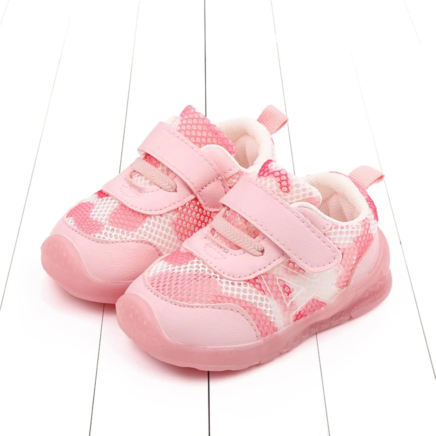 Boys and Girls Children Breathable Hook Loop Non Slip Soft Sole Basketball Boys Breathable Toddler Shoes