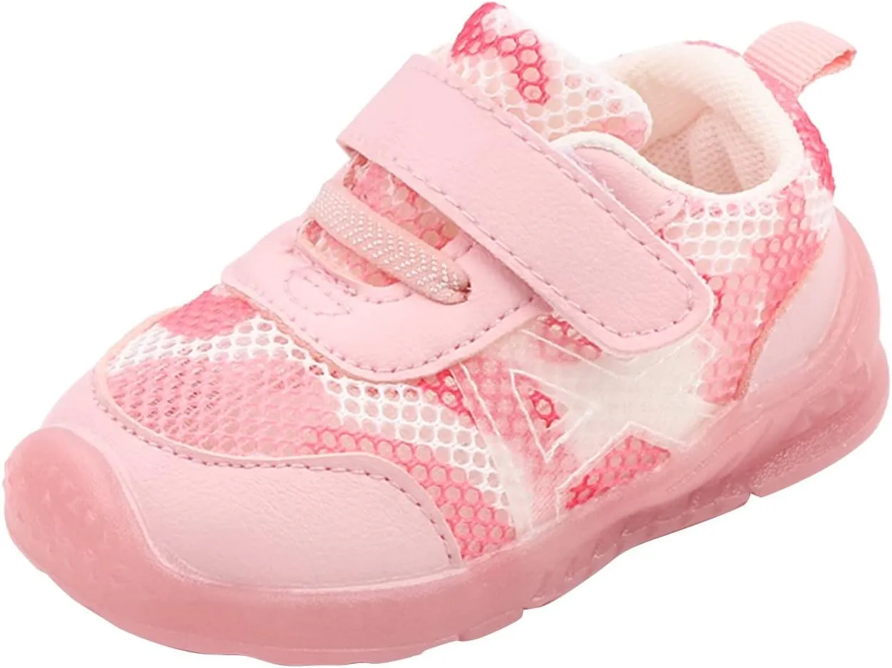 Boys and Girls Children Breathable Hook Loop Non Slip Soft Sole Basketball Boys Breathable Toddler Shoes