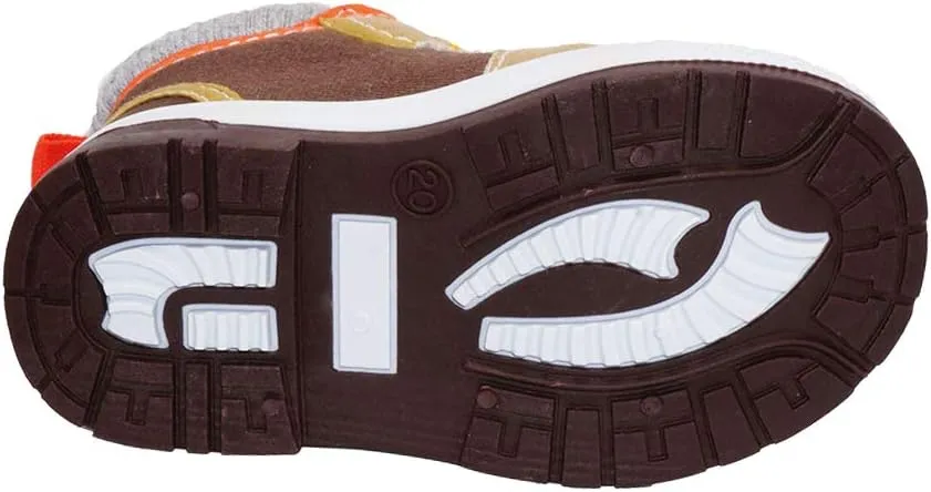 Boys Canvas Ankle Booties Knitted Collar Embroidered Hook and Loop Hiking Boots (Infant/Toddler/Littler Kid) Jet