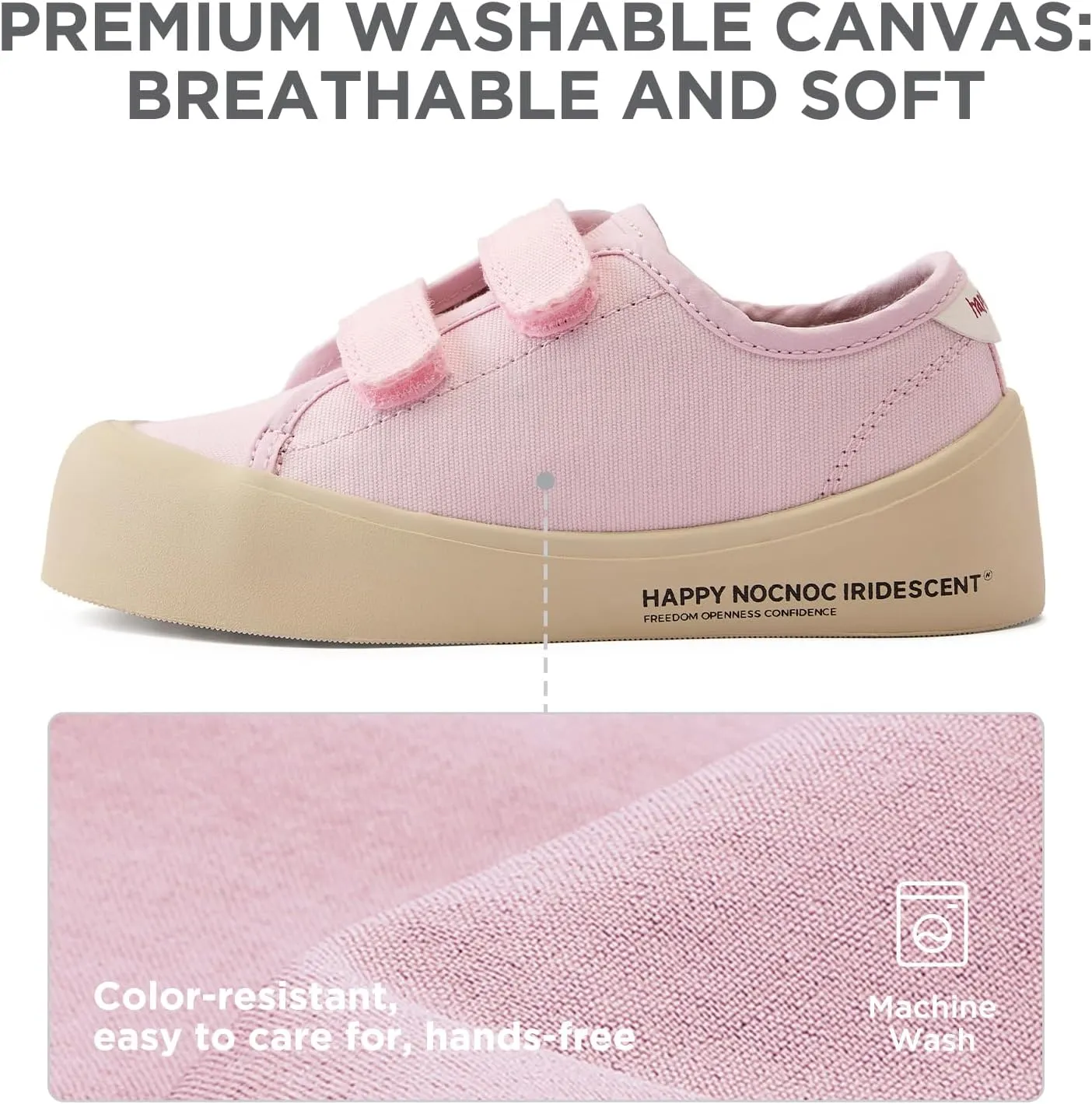 Boys Girls Kids Shoes Dual Hook and Loops Cupsole Casual Lightweight Canvas Sneakers with Sport Sole