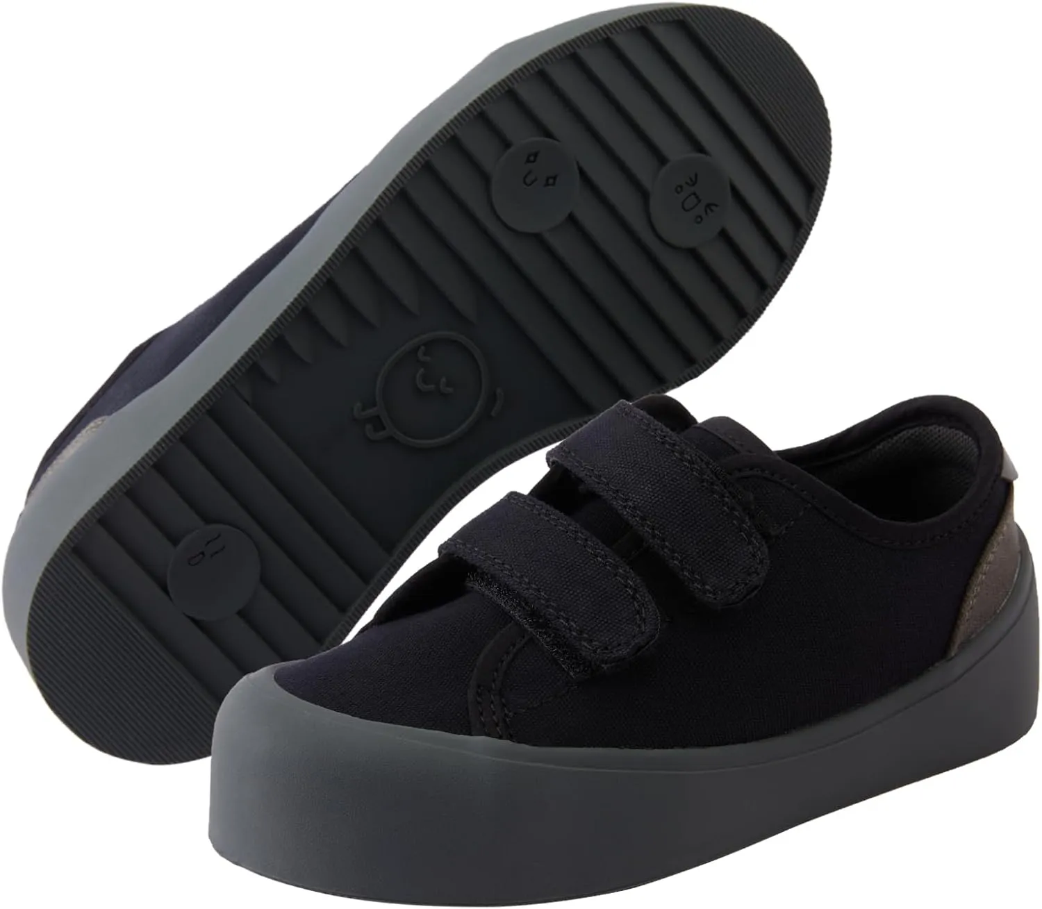 Boys Girls Kids Shoes Dual Hook and Loops Cupsole Casual Lightweight Canvas Sneakers with Sport Sole