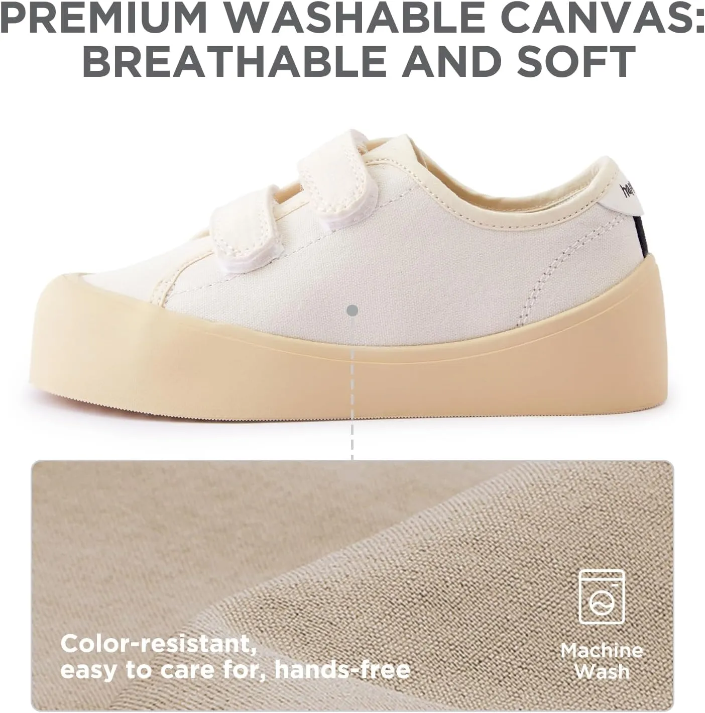 Boys Girls Kids Shoes Dual Hook and Loops Cupsole Casual Lightweight Canvas Sneakers with Sport Sole