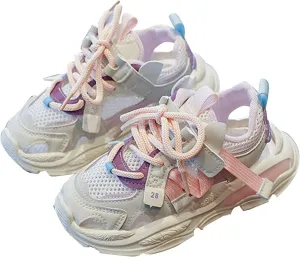 Boys Girls Mesh Platform Sneakers Kids Walking Breathable Lace Up Fashion Business Casual Running Shoes