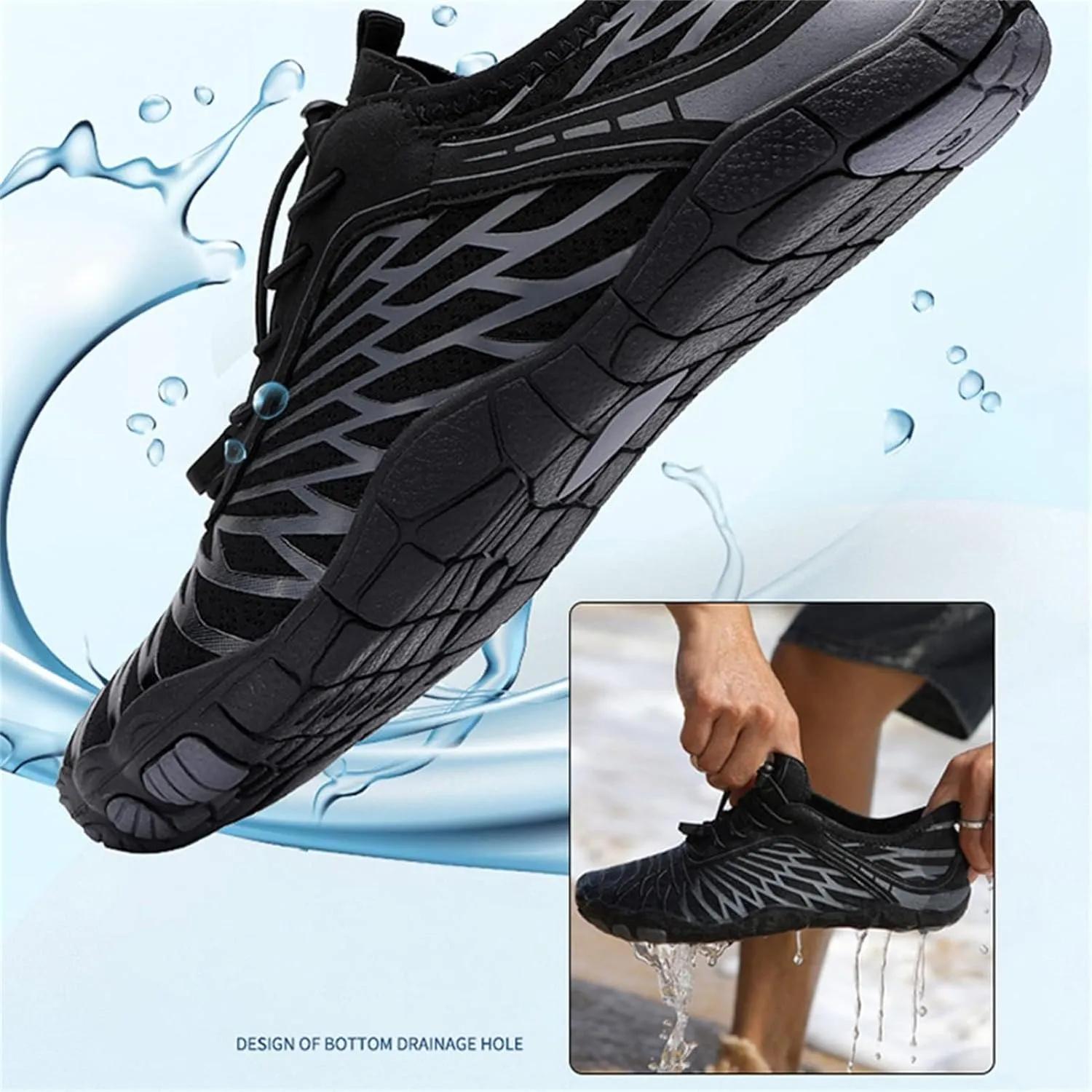 Breathable Barefoot Shoes for Women Men, Quick Dry Zero Drop Trail Running Shoes, Outdoor Athletic Hiking Sports Footwear Summer Beach Swim Surfing with Non-Slip Sole & Wide Toe Box