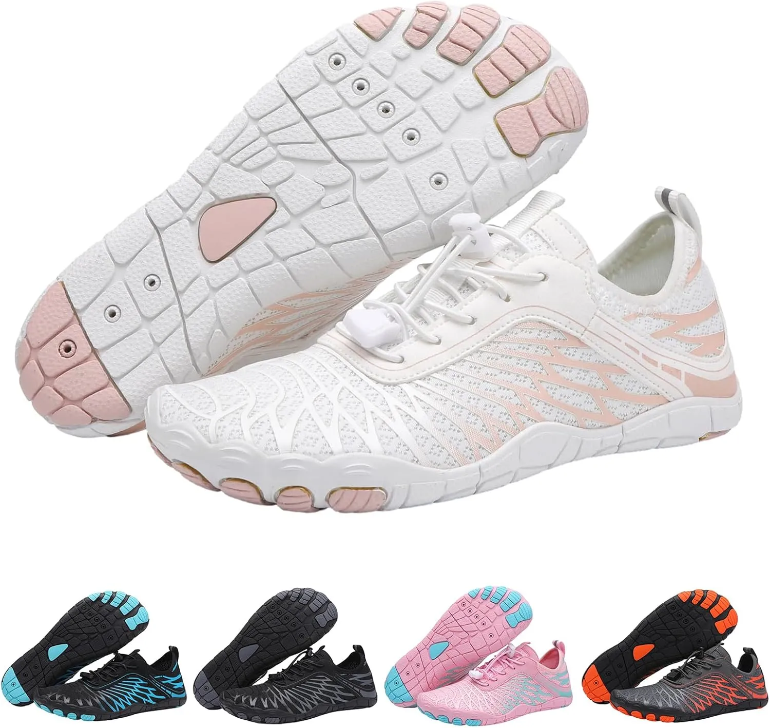 Breathable Barefoot Shoes for Women Men, Quick Dry Zero Drop Trail Running Shoes, Outdoor Athletic Hiking Sports Footwear Summer Beach Swim Surfing with Non-Slip Sole & Wide Toe Box