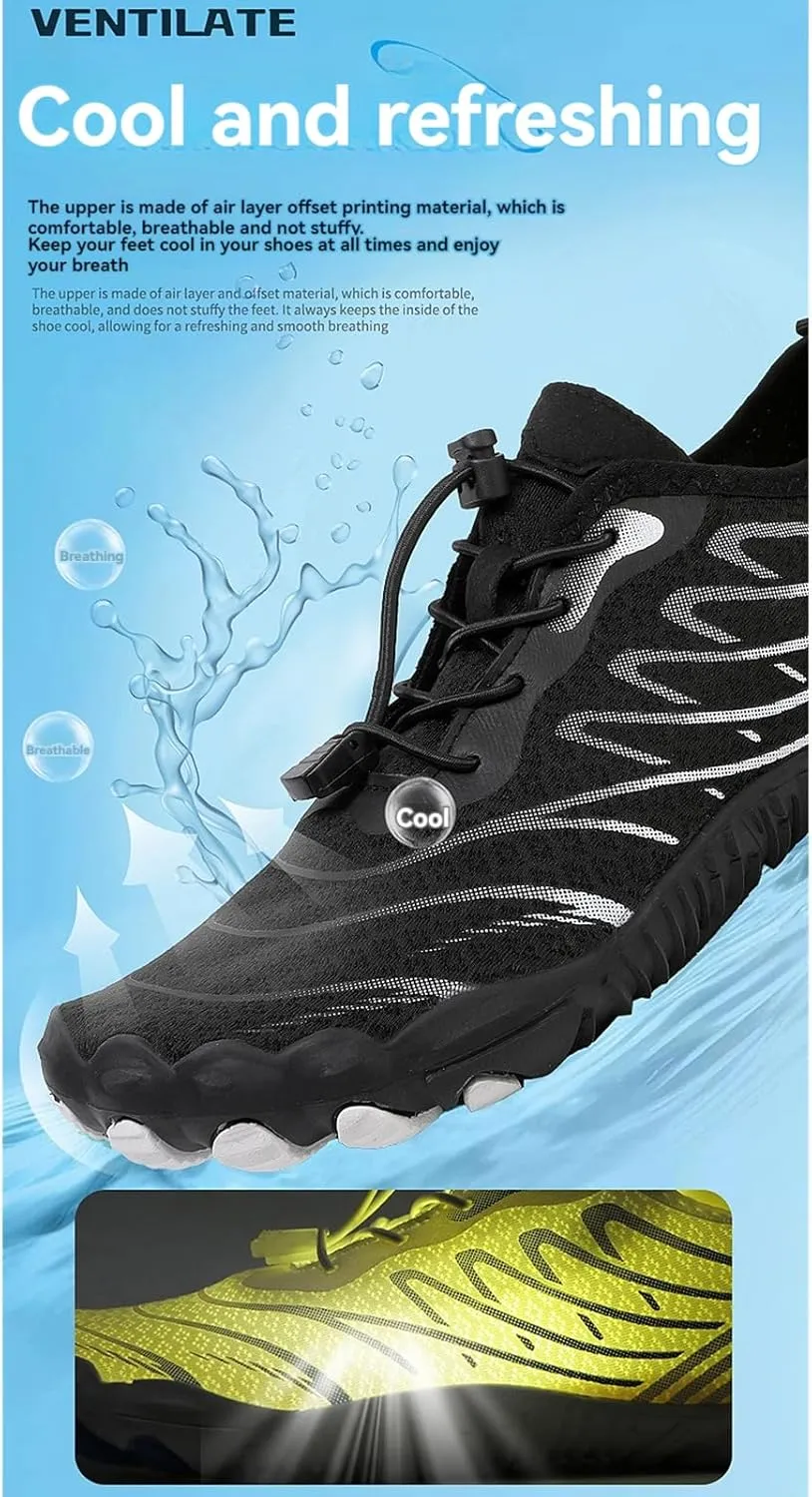 Breathable Barefoot Shoes for Women Men, Quick Dry Zero Drop Trail Running Shoes, Outdoor Athletic Hiking Sports Footwear Summer Beach Swim Surfing with Non-Slip Sole & Wide Toe Box