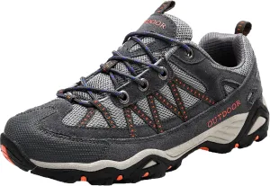 CHENPENG Mens Hiking Shoes Outdoor Walking Travel Sneakers Anti-Slip Low Top Soft Bottom Trail Running Trainers,Gray,8