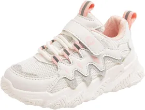 Children All Season Sports for Boys and Girls Thick Soles Non Slip Hook Loop Mesh Breathable Girls Running Shoes Size 13