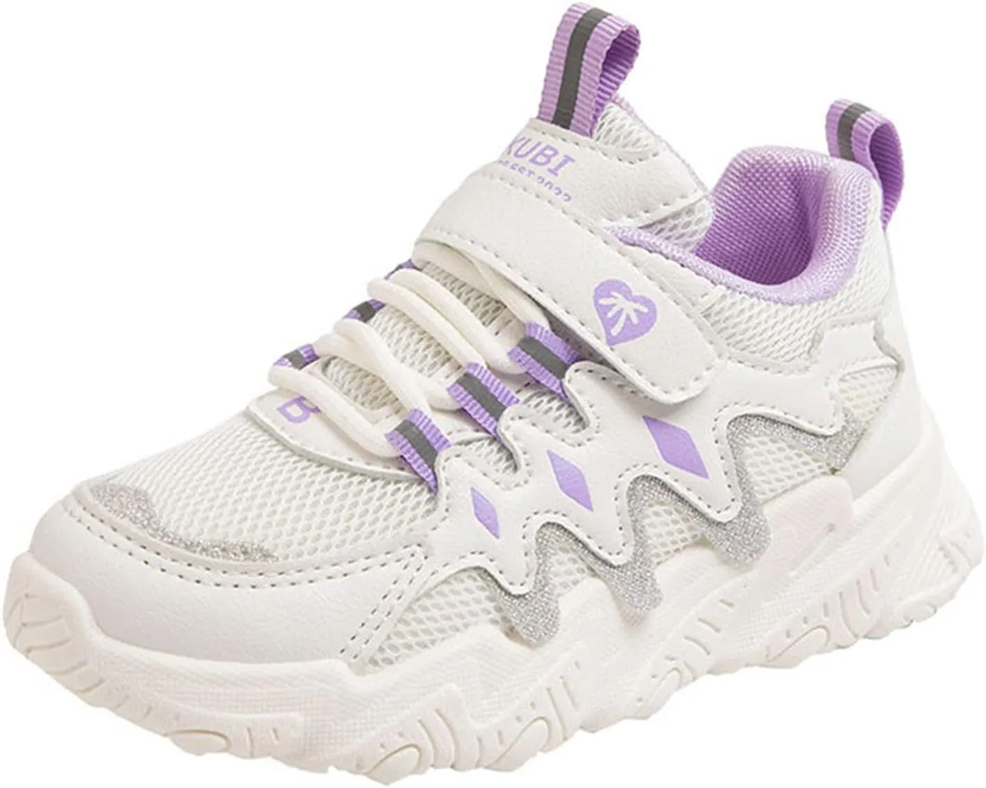 Children All Season Sports for Boys and Girls Thick Soles Non Slip Hook Loop Mesh Breathable Girls Running Shoes Size 13