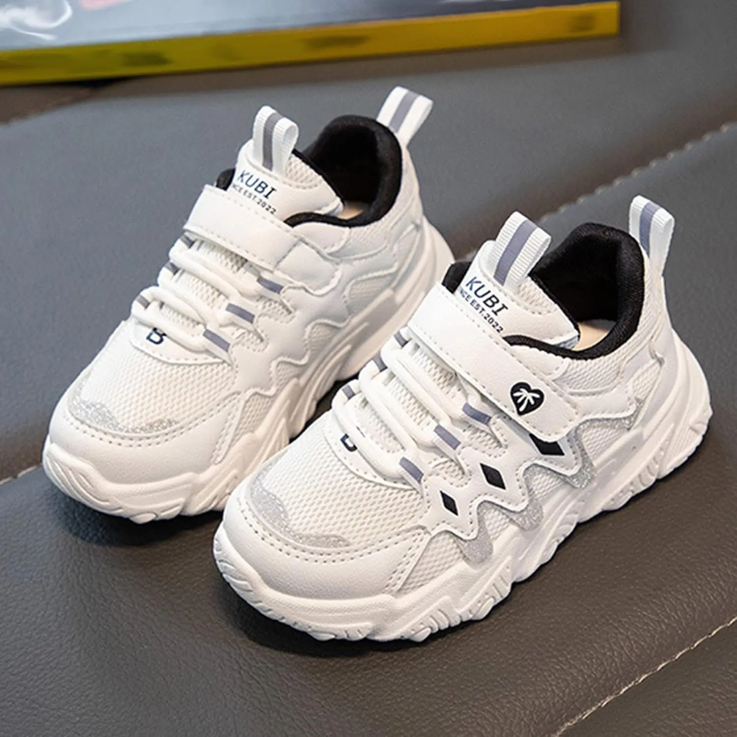 Children All Season Sports for Boys and Girls Thick Soles Non Slip Hook Loop Mesh Breathable Girls Running Shoes Size 13