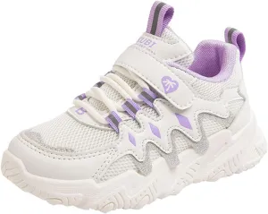 Children All Season Sports for Boys and Girls Thick Soles Non Slip Hook Loop Mesh Breathable Girls Running Shoes Size 13