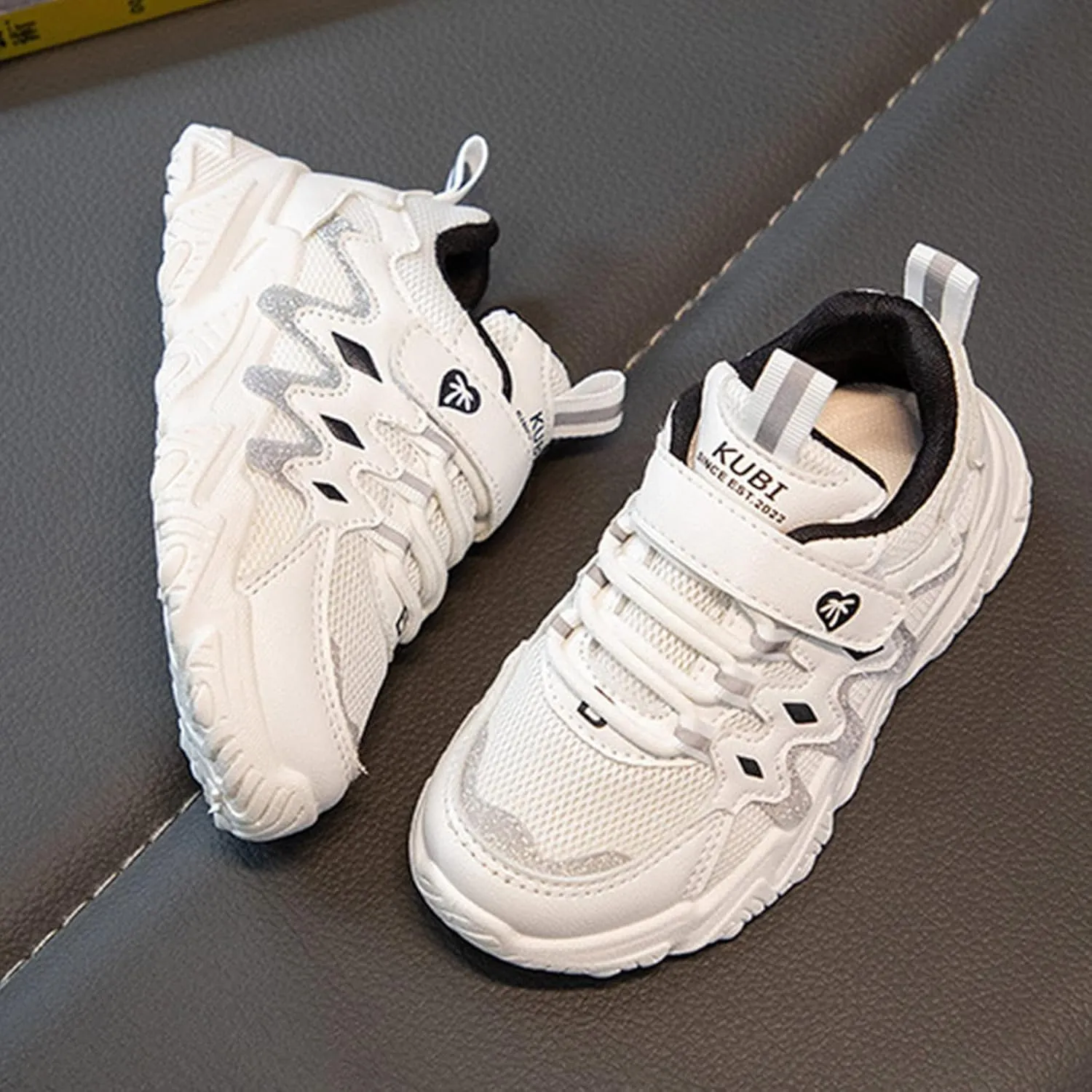 Children All Season Sports for Boys and Girls Thick Soles Non Slip Hook Loop Mesh Breathable Girls Running Shoes Size 13