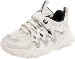 Children All Season Sports for Boys and Girls Thick Soles Non Slip Hook Loop Mesh Breathable Girls Running Shoes Size 13