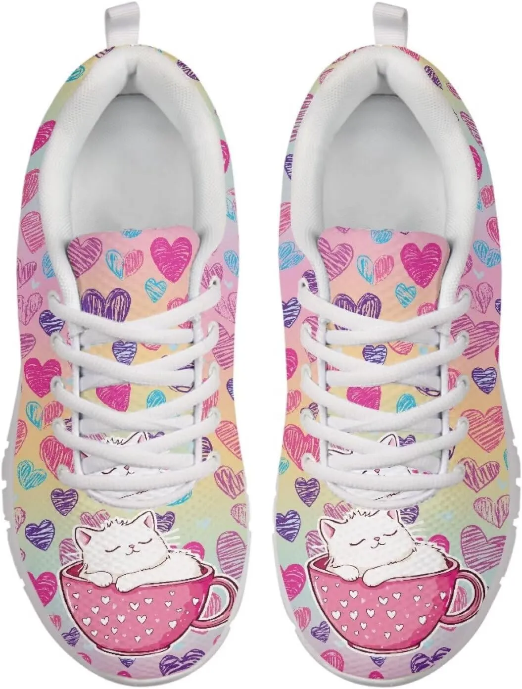 Coloranimal Spring Summer Gift Flats for Women Men Running Walking Sneakers