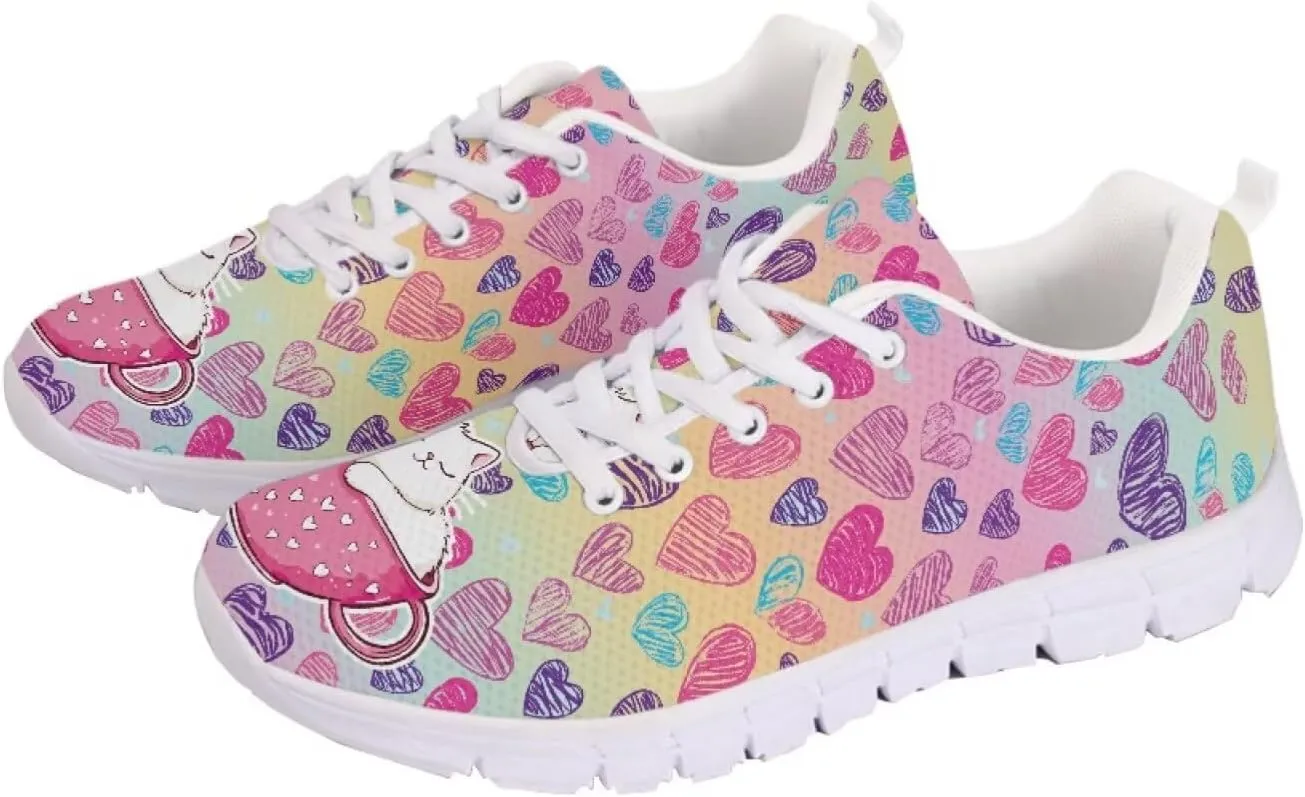 Coloranimal Spring Summer Gift Flats for Women Men Running Walking Sneakers