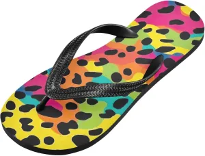 Colorful Leopard Men's & Women's Classical Beach Rubber Sandal Flip Flop Comfortable Slipper 214A4565