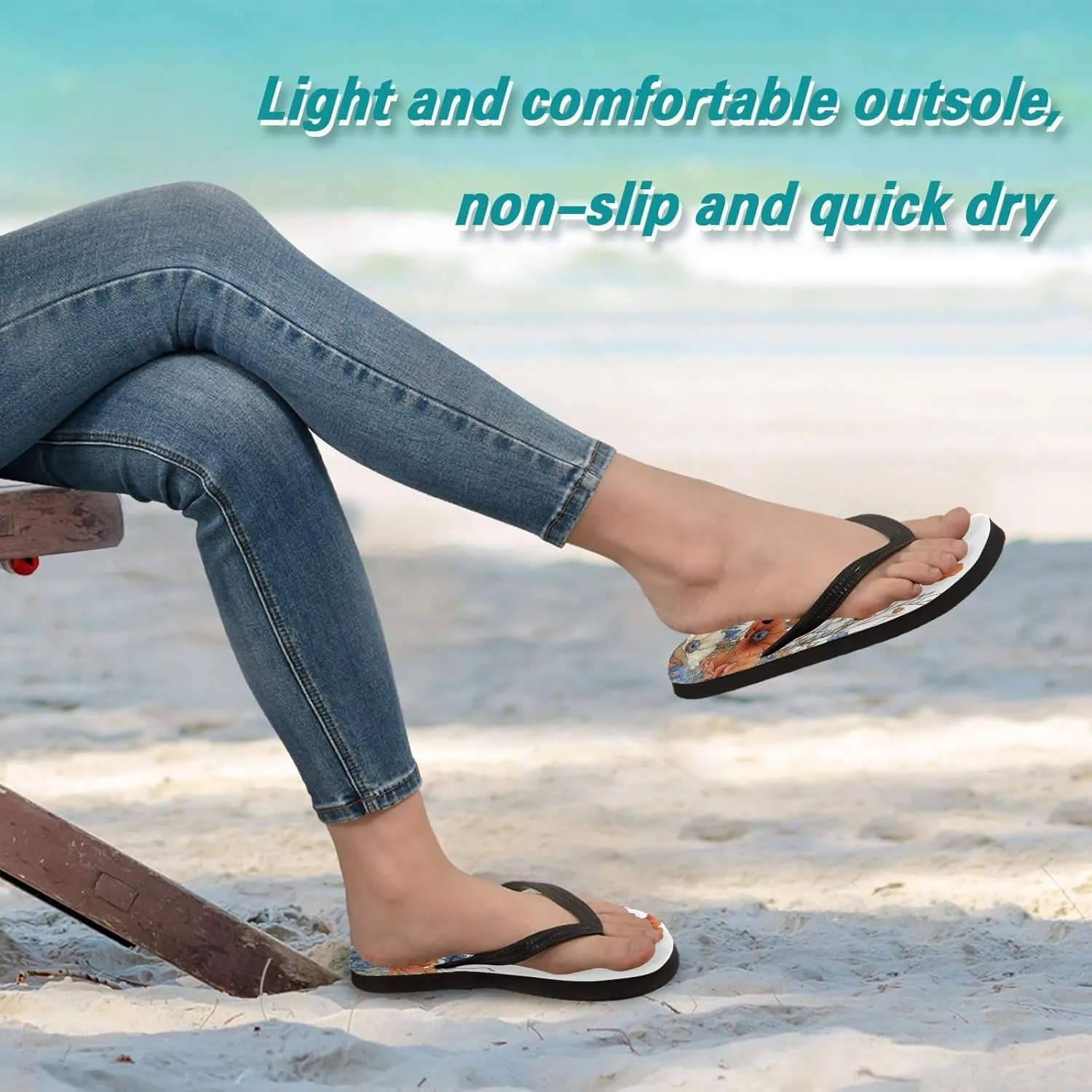 Colorful Wildflowers Flip Flop Sandal Men's and Women's Summer Sandal | Beach & Water Shoes976