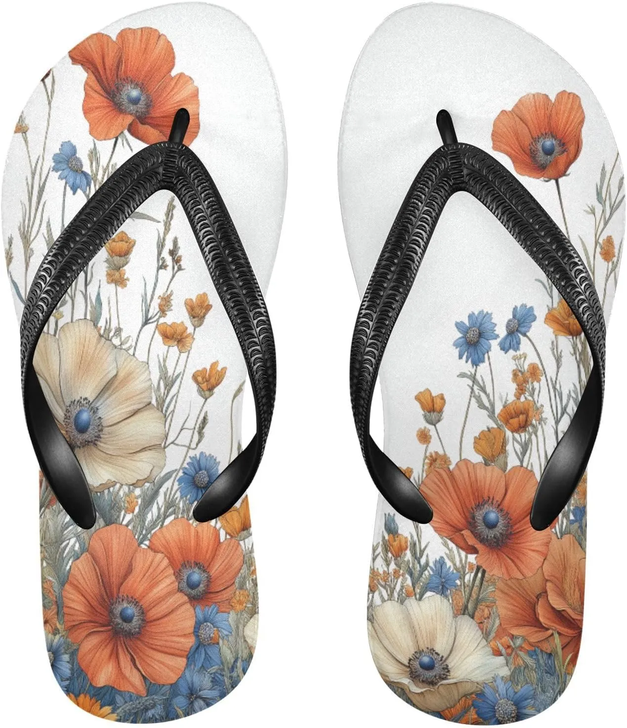 Colorful Wildflowers Flip Flop Sandal Men's and Women's Summer Sandal | Beach & Water Shoes976