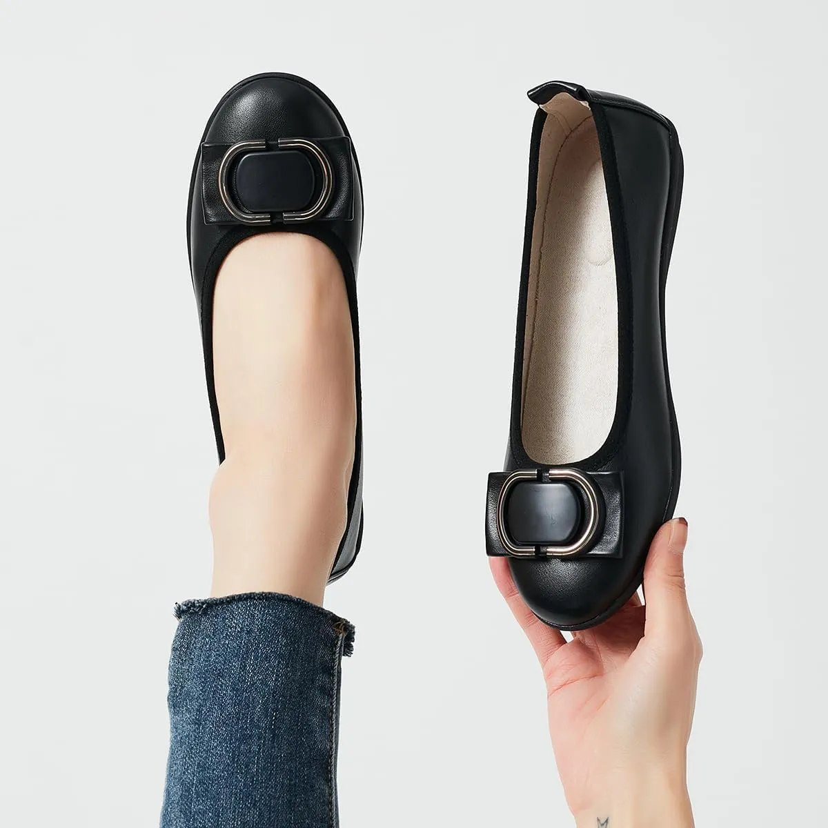 DeYashopin Women's Flats Shoes Non-Slip Ballet Shoes for Dressy Occasions,Walking and Driving Lightweight & Flexible for Comfort