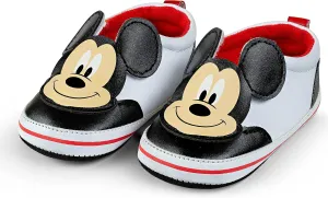 Disney Mickey Mouse White Infant Shoes - Easy Velcro in and Out - Size 12-24 Months