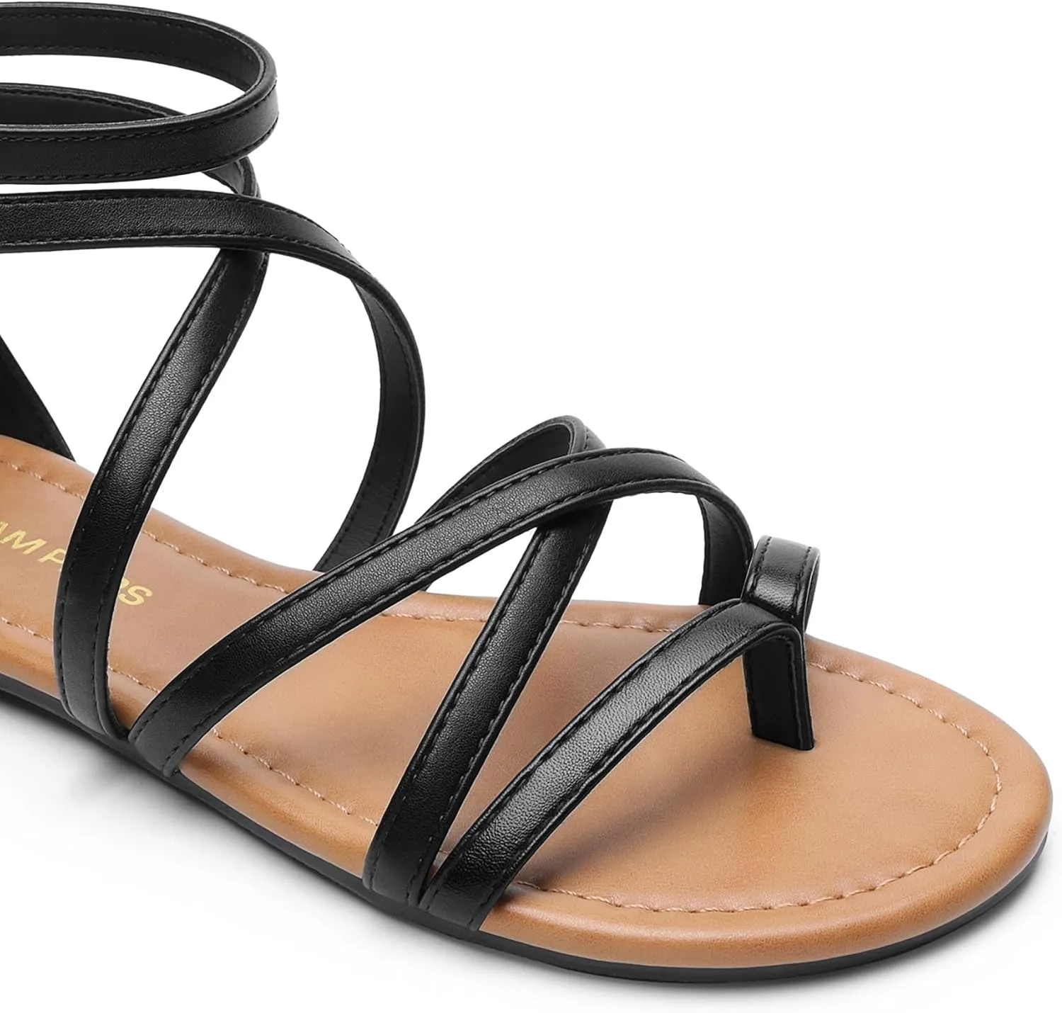 DREAM PAIRS Women's Dressy Gladiator Summer Cross Strappy Sandals Comfort Flat Casual Beach Fisherman Thong Sandals