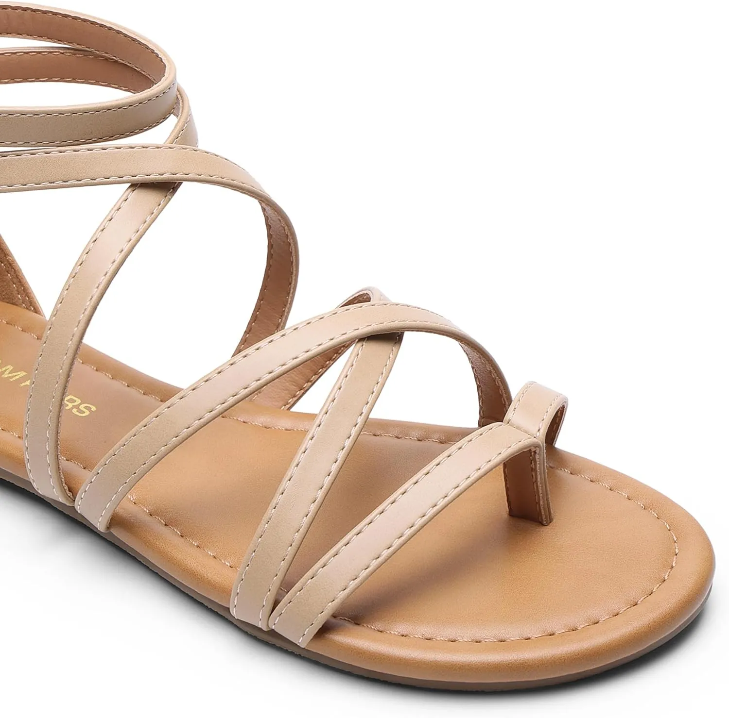 DREAM PAIRS Women's Dressy Gladiator Summer Cross Strappy Sandals Comfort Flat Casual Beach Fisherman Thong Sandals