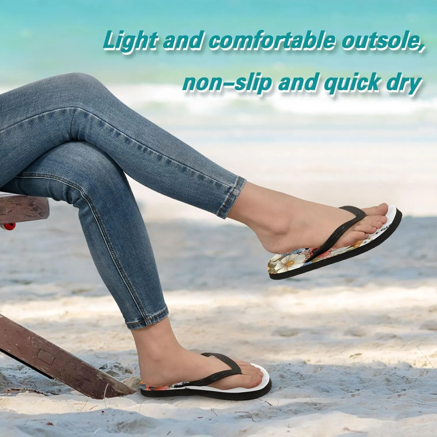 Elegant Wildflowers Flip Flop Sandal Men's and Women's Summer Sandal | Beach & Water Shoes28