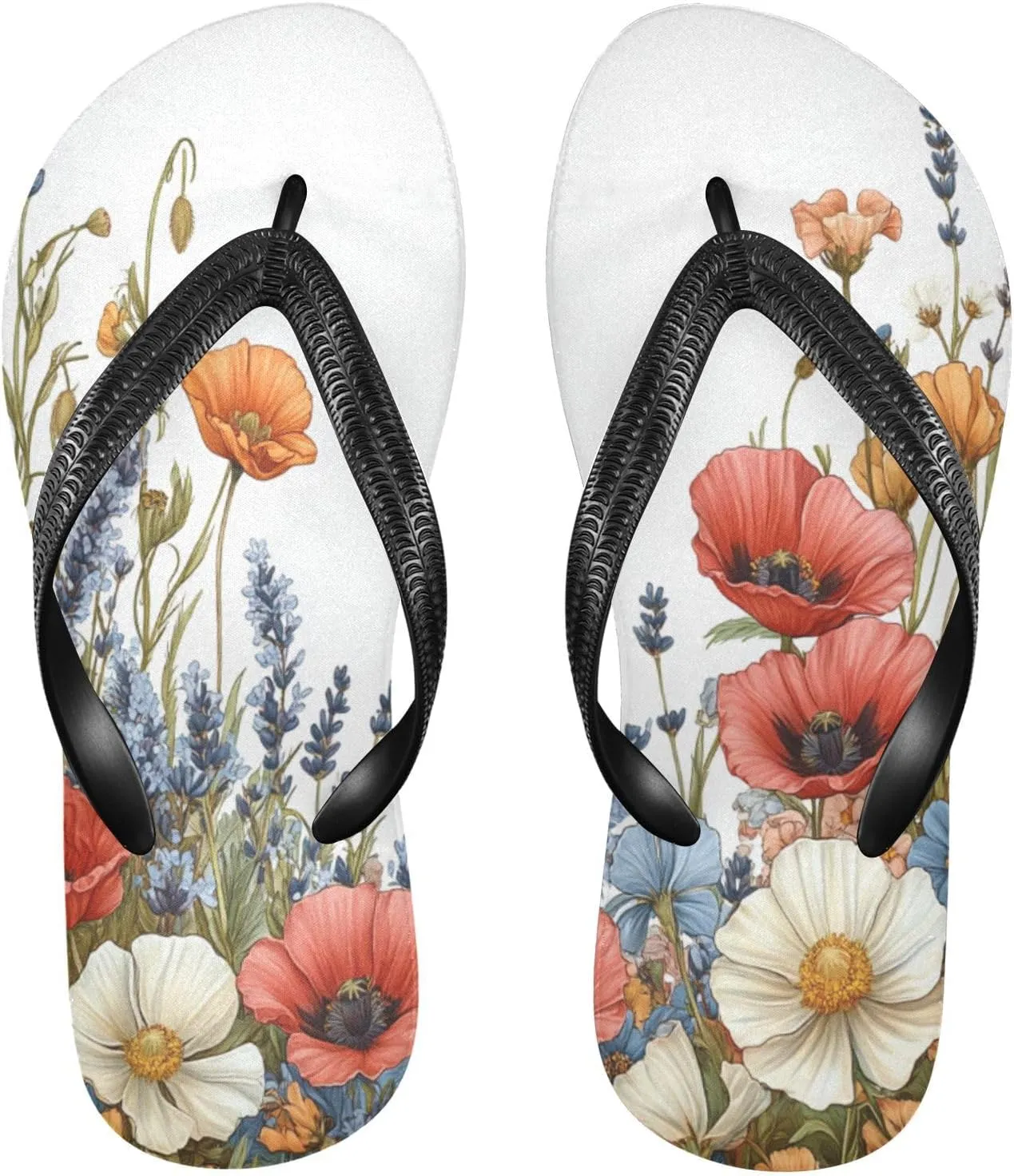 Elegant Wildflowers Flip Flop Sandal Men's and Women's Summer Sandal | Beach & Water Shoes28