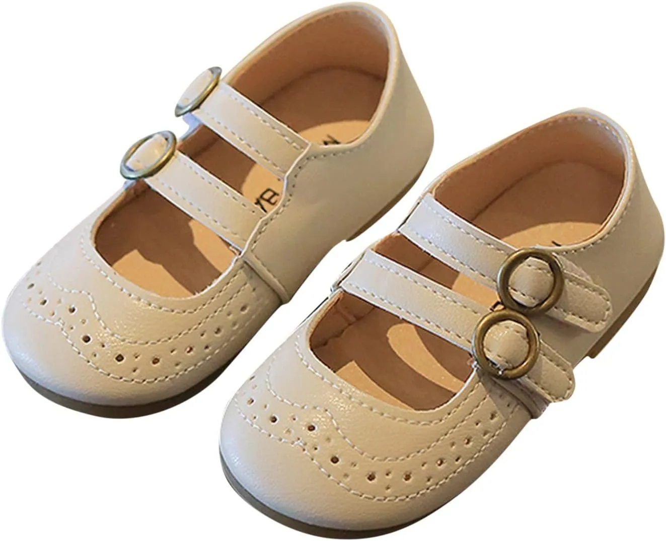 EnJoCho Casual Shoes for Baby Summer and Autumn Girls Boots Cute Flat Hollow Hollow Breathable Comfortable Casual (Beige, 26)