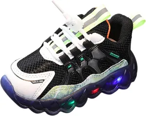 Fashion Light On LED Baby Shoes Breathable Soft Sole Slip-on Athletic Sneakers Toddler Cool Luminous Girls Slip Shoes