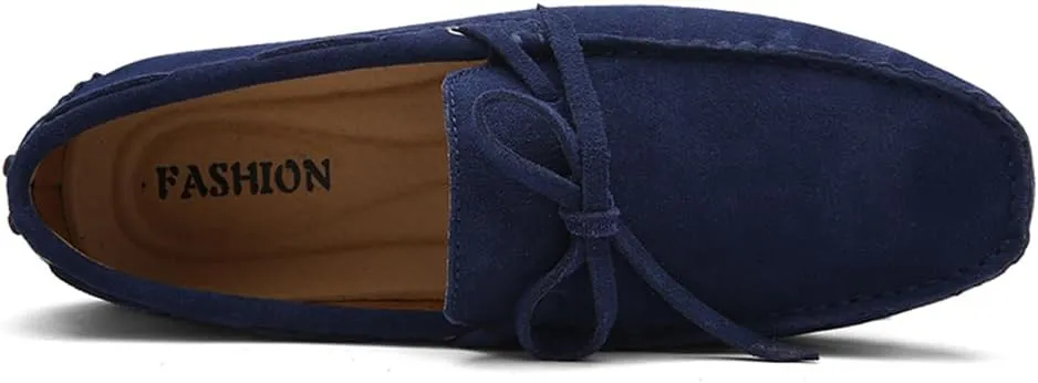Fashion Mens Handmade Suede Leather Casual Loafers Shoes Soft Comfortable Driving Walking Shoes Plus Size