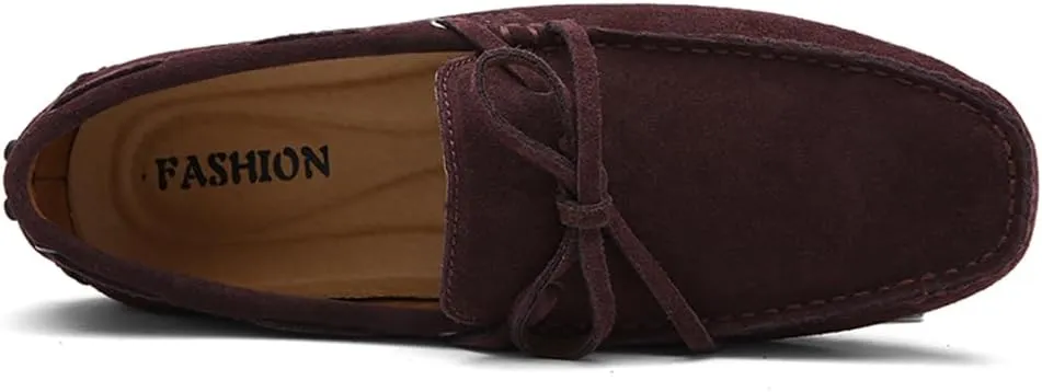 Fashion Mens Handmade Suede Leather Casual Loafers Shoes Soft Comfortable Driving Walking Shoes Plus Size