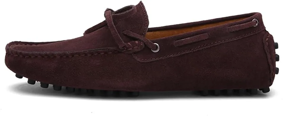 Fashion Mens Handmade Suede Leather Casual Loafers Shoes Soft Comfortable Driving Walking Shoes Plus Size