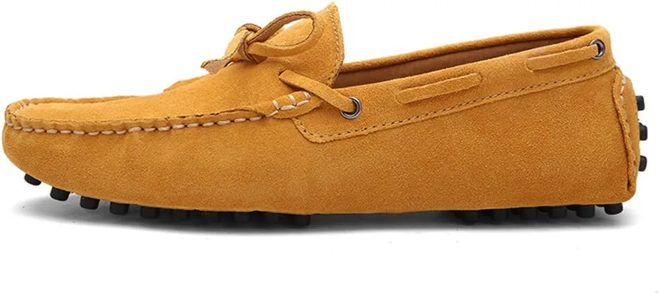Fashion Mens Handmade Suede Leather Casual Loafers Shoes Soft Comfortable Driving Walking Shoes Plus Size