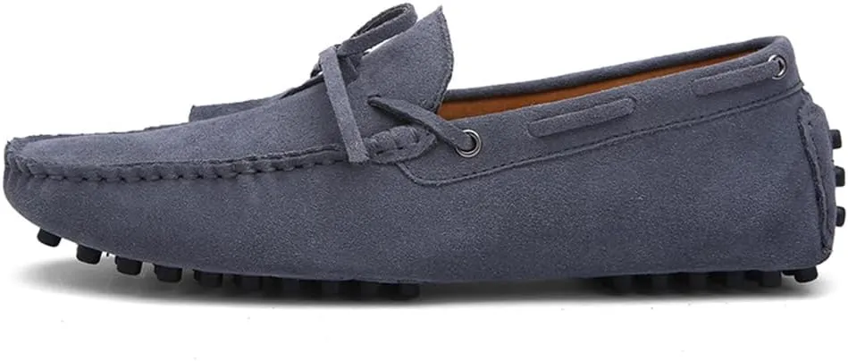Fashion Mens Handmade Suede Leather Casual Loafers Shoes Soft Comfortable Driving Walking Shoes Plus Size
