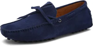 Fashion Mens Handmade Suede Leather Casual Loafers Shoes Soft Comfortable Driving Walking Shoes Plus Size