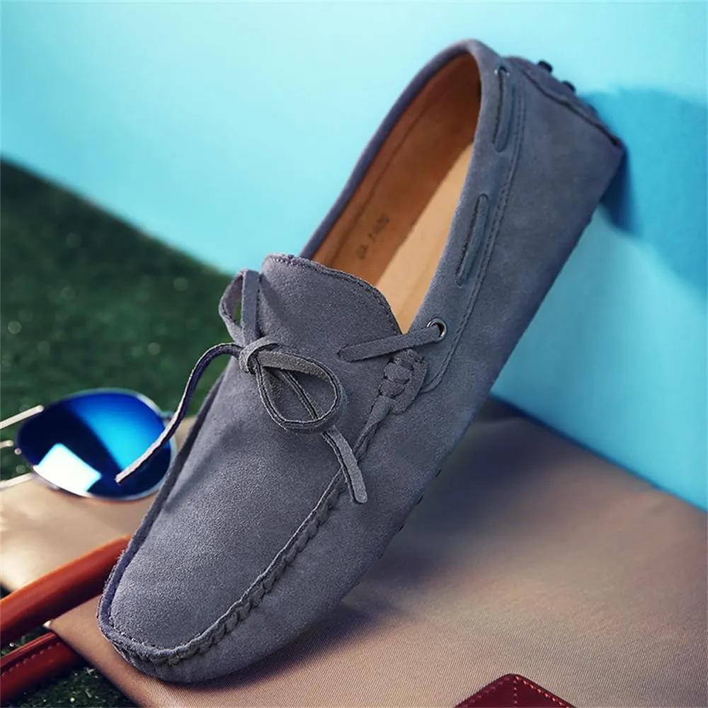 Fashion Mens Handmade Suede Leather Casual Loafers Shoes Soft Comfortable Driving Walking Shoes Plus Size